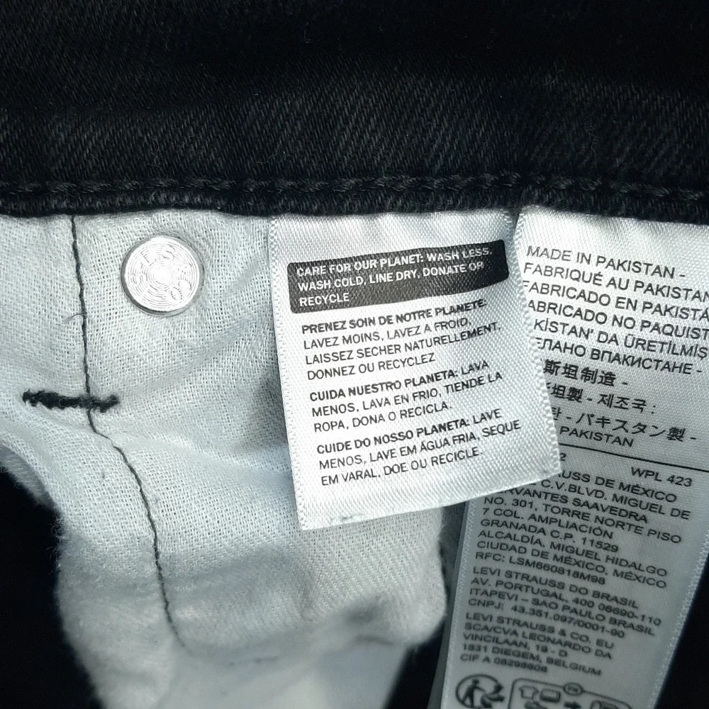 Levi's 505 Regular Fit Mens 40X30 Straight Denim Black Cotton Blend Jeans Pants